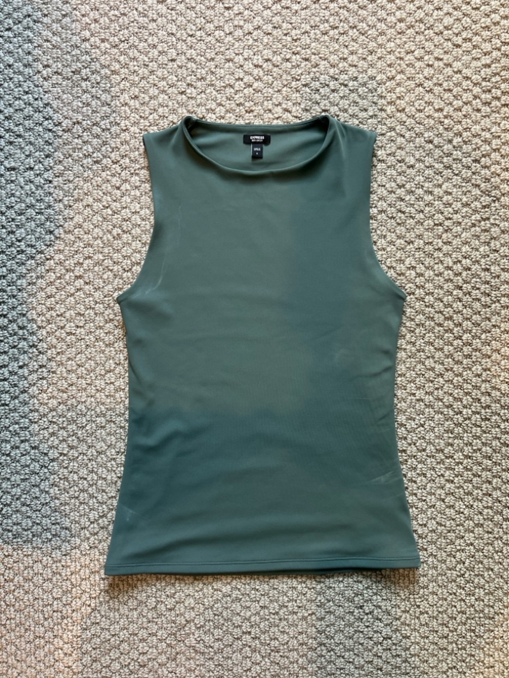 Express Green Turquoise sage-adjcent Women’s Sleeveless Crewneck Tank Top small